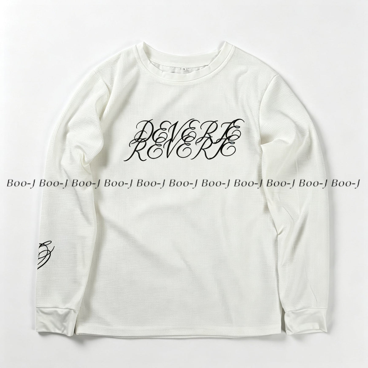 Waffle Knit Graphic Long Sleeve Top