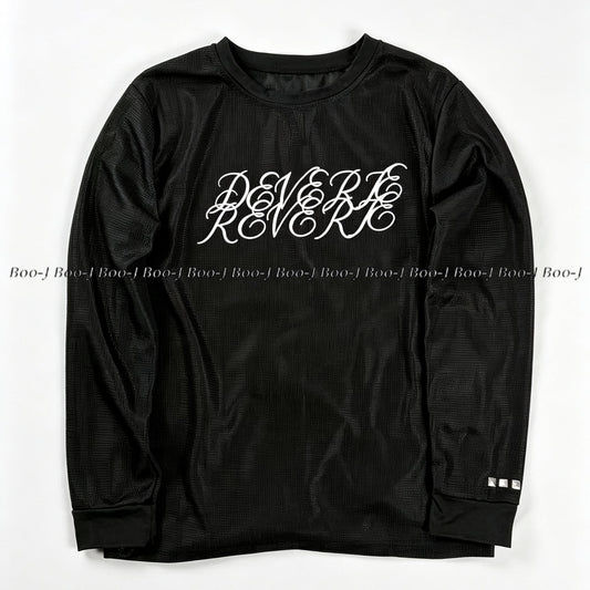 Waffle Knit Graphic Long Sleeve Top