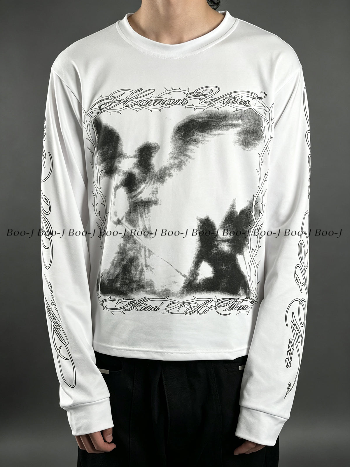 Dark Angel Cropped Long Sleeve Tee