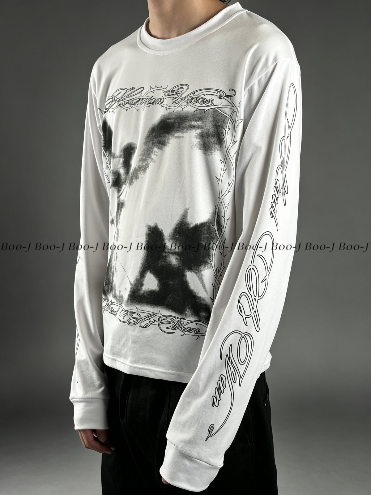 Dark Angel Cropped Long Sleeve Tee